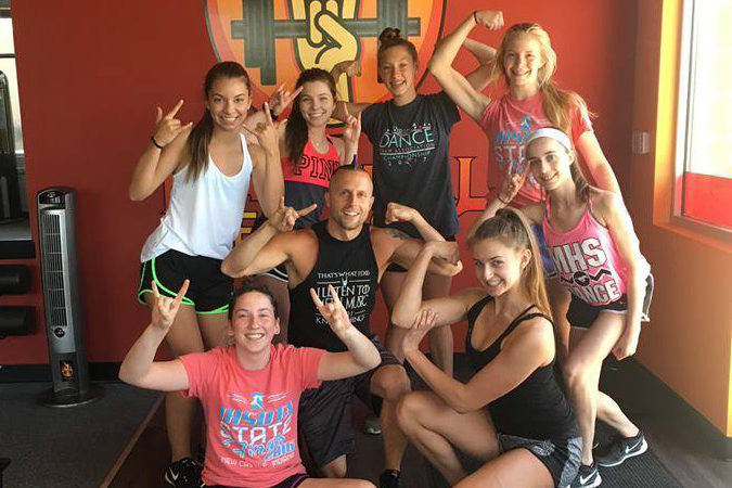 student athletic team training