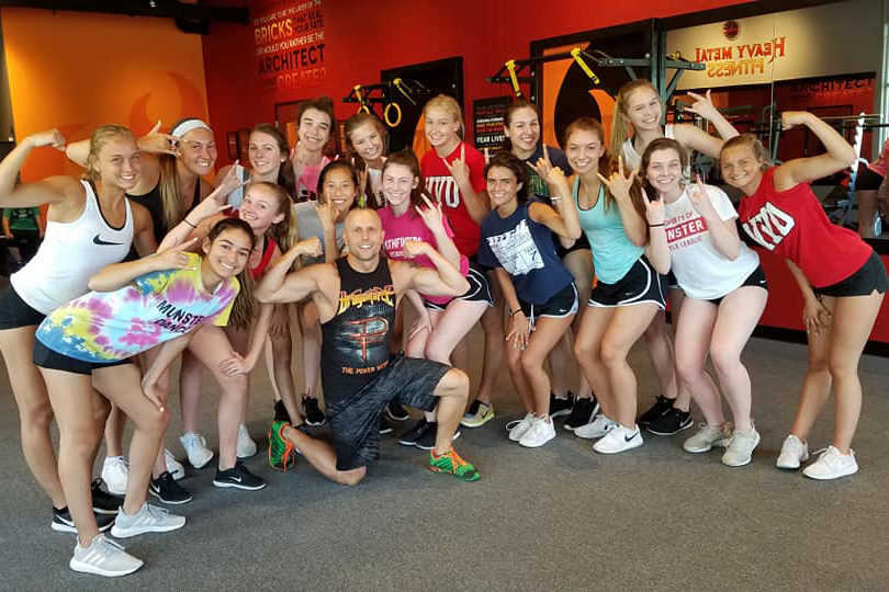 student athletic team training