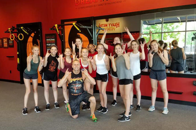 student athletic team training